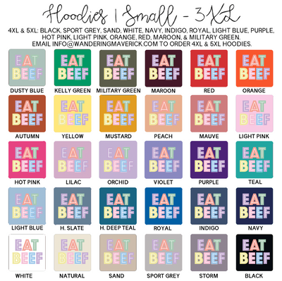 Pastel Lines Eat Beef Hoodie (S-3XL) Unisex - Multiple Colors!