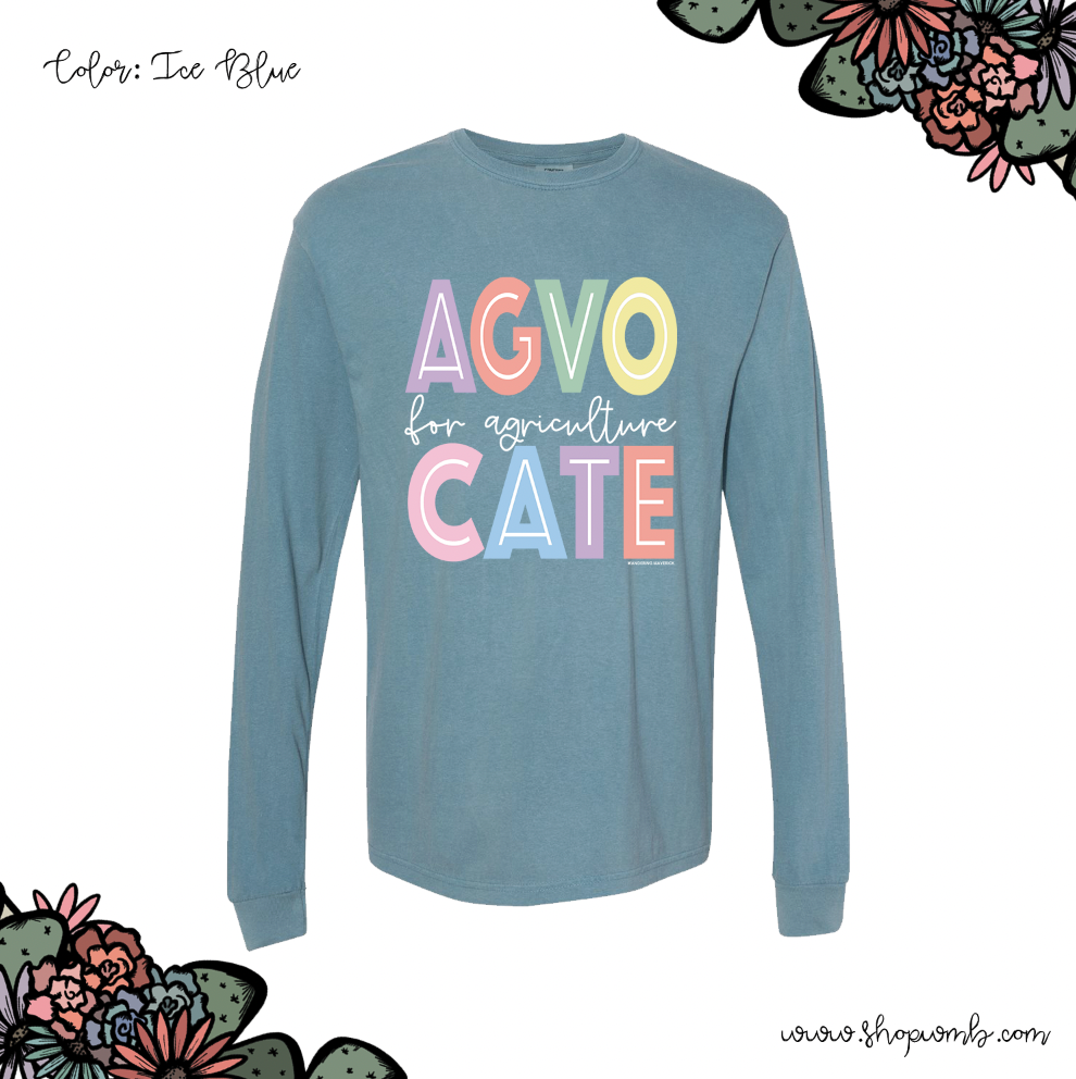 Pastel Lines Agvocate for Agriculture LONG SLEEVE T-Shirt (S-3XL) - Multiple Colors!