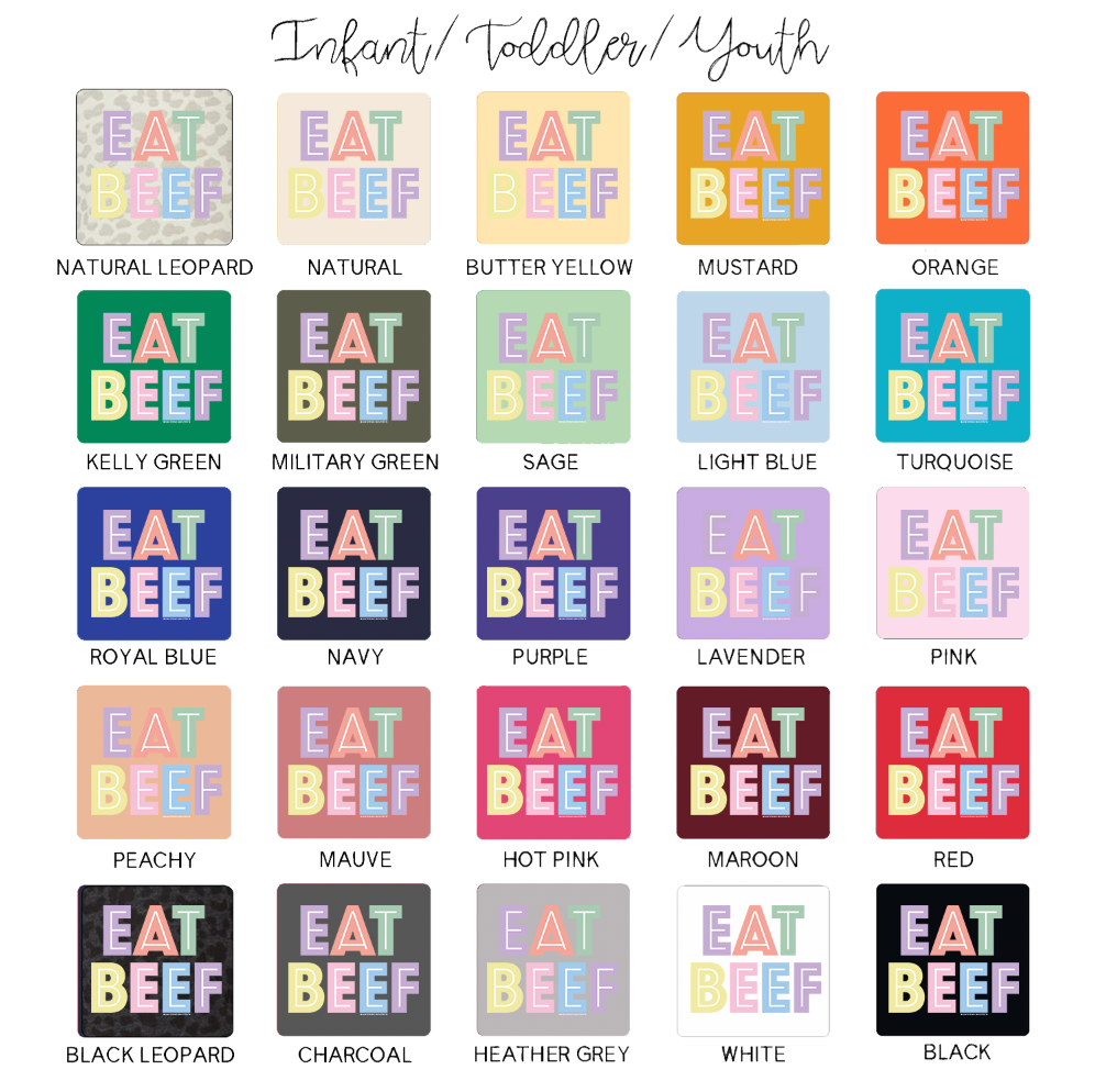 Pastel Lines Eat Beef One Piece/T-Shirt (Newborn - Youth XL) - Multiple Colors!