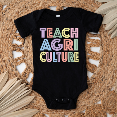 Pastel Lines Teach Agriculture One Piece/T-Shirt (Newborn - Youth XL) - Multiple Colors!
