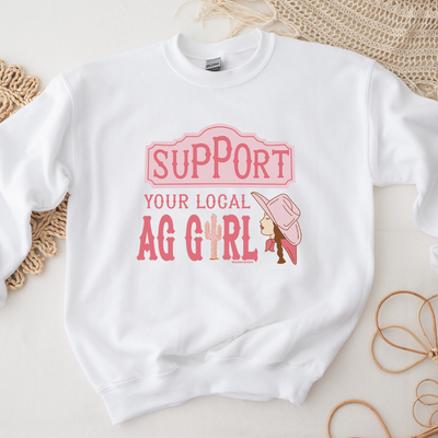 Support Your Local Ag Girl Crewneck (S-3XL) - Multiple Colors!