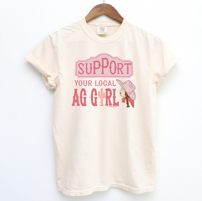 Support Your Local Ag Girl ComfortWash/ComfortColor T-Shirt (S-4XL) - Multiple Colors!