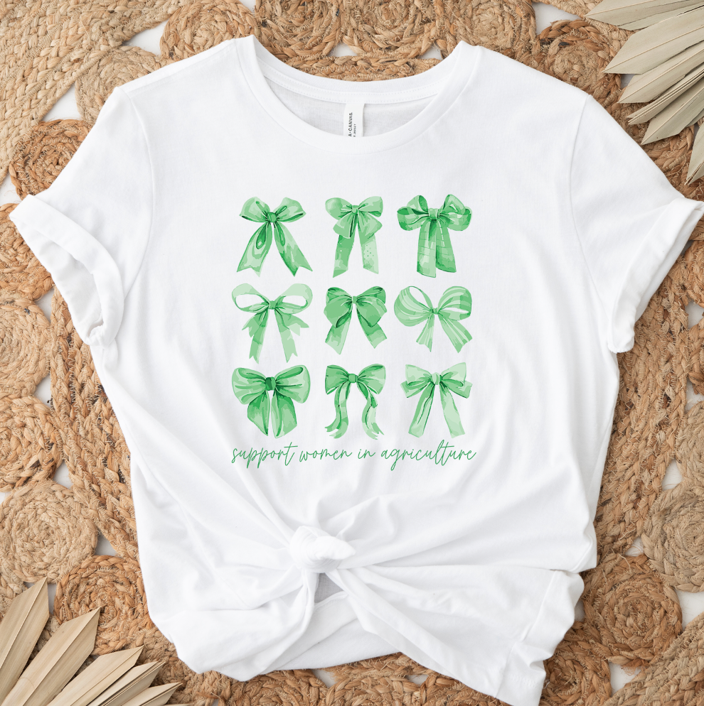 Green Bow Support Women in Ag T-Shirt (XS-4XL) - Multiple Colors!