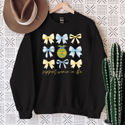 Support Women in FFA Bow Crewneck (S-3XL) - Multiple Colors!