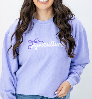Agriculture Purple Bow Corded Crew Preorder