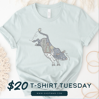 $20 T-SHIRT TUESDAY -  Christmas Bucking Bull -  Bella Canvas T-Shirt