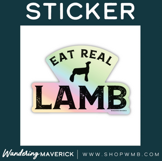 Holographic Eat Real Lamb- Vinyl Sticker