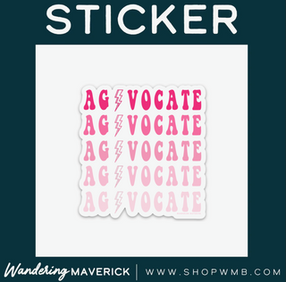 Pink Agvocate Bolt- Vinyl Sticker