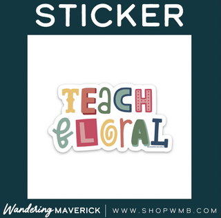 Magazine Letter Teach Floral- Vinyl Sticker