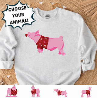 VALENTINES SWEATER - CHOOSE YOUR ANIMAL – Crewneck