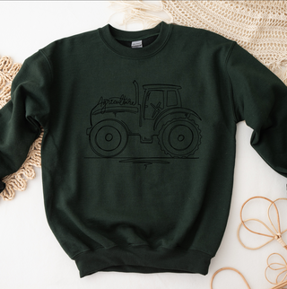 Agriculture Script Tractor Black Ink – Crewneck
