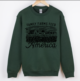 Family Farms Feed America Black Ink – Crewneck