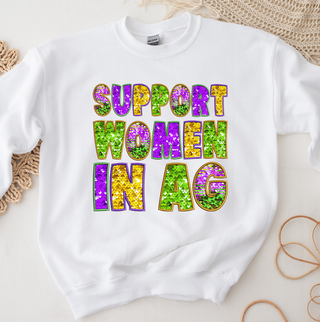 MARDI GRAS SUPPORT WOMEN IN AG– Crewneck