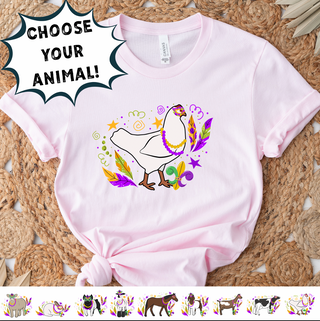 MARDI GRA ANIMALS - CHOOSE YOUR ANIMAL - Bella Canvas T-Shirt