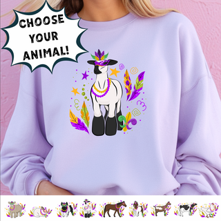 MARDI GRA ANIMALS - CHOOSE YOUR ANIMAL – Crewneck