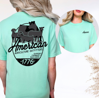 AAO Support Farmers + Ranchers Animals – Comfort Colors T-Shirt - Front & Back