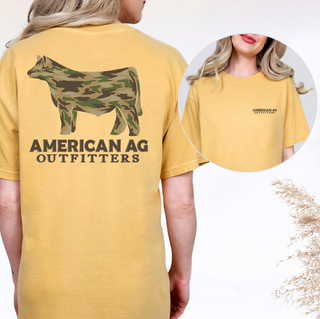 AAO Camo Steer – Comfort Colors T-Shirt - Front & Back