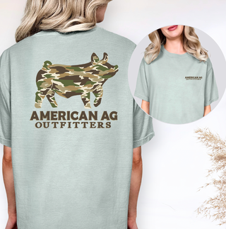 AAO Camo Pig – Comfort Colors T-Shirt - Front & Back