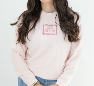 Light Pink Agriculture Stamp Corded Crewneck - SALE!