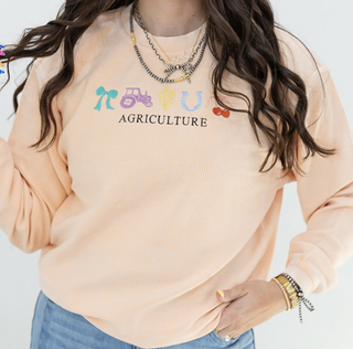 Peach Ag Symbols - Corded Crewneck - SALE!
