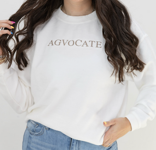Ivory w/Brown Agvocate - Corded Crewneck - SALE!