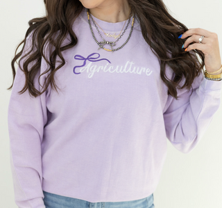 Purple Bow Agriculture Corded Crewneck