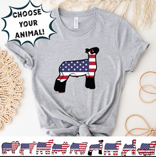 PATRIOTIC ANIMALS - CHOOSE YOUR ANIMAL - Bella Canvas T-Shirt