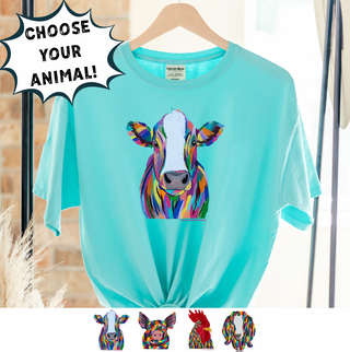 RAINBOW ANIMALS- CHOOSE YOUR ANIMAL – Comfort Colors T-Shirt