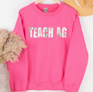 Quilted Teach Ag– Crewneck