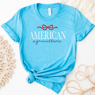 American Agriculture Bow - Red White Blue - Bella Canvas T-Shirt