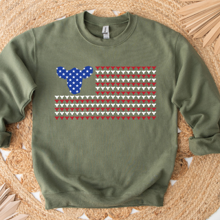 Cattle Patriotic Flag – Crewneck