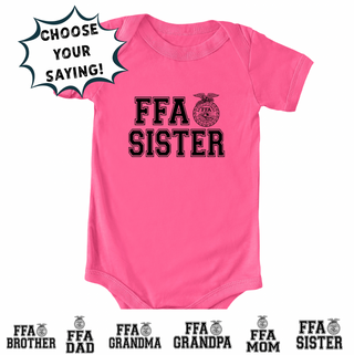 FFA Emblem-CHOOSE YOUR SAYING- Infant/Toddler/Youth