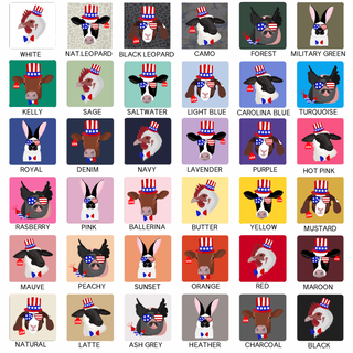 Red, White, and Blue Animals-CHOOSE YOUR ANIMAL– Infant/Toddler/Youth