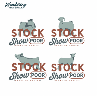 Stock Show Broke- CHOOSE YOUR ANIMAL– Crewneck