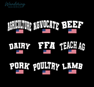 Flag Words-CHOOSE YOUR SAYING- Bella Canvas T-Shirt