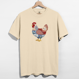 Patriotic Patchwork Chicken– Comfort Colors T-Shirt