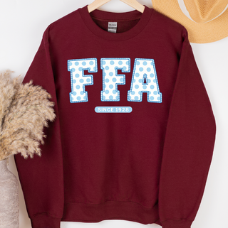 Baby Blue Polka Dot FFA – Crewneck