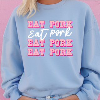 Pink Western Eat Pork Dolly – Crewneck