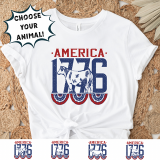 1776 Animals-CHOOSE YOUR ANIMAL- Bella Canvas T-Shirt