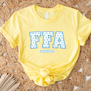 Baby Blue Polka Dot FFA- Bella Canvas T-Shirt