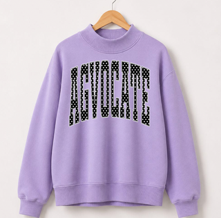 Polka Dot Agvocate - Lavender Mock Neck