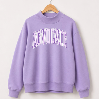 Purple Stripe Agvocate - Lavender Mock Neck