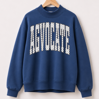 Polka Dot Agvocate - Navy Mock Neck