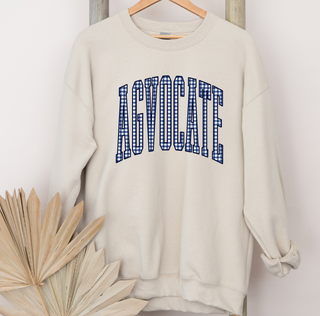 Blue Plaid Agvocate– Crewneck