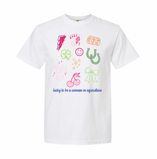 RTS Sale Tee - Lucky To Be A Woman in Ag