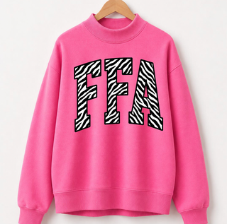 PREORDER - Hot Pink Zebra FFA Mock Neck - Ships 10/15