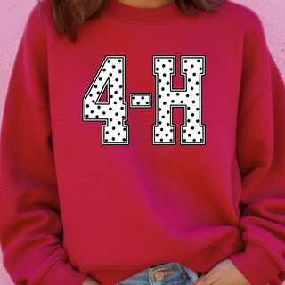 White/Black 4-H Polka Dot– Crewneck