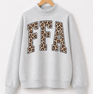 PREORDER - Cheetah FFA | Heather Grey | Mock Neck - **Starts Shipping 10/31**