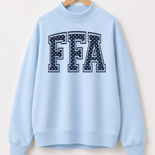 PREORDER - Navy FFA Polka Dot | Light Blue | Mock Neck - **Starts Shipping 10/31**