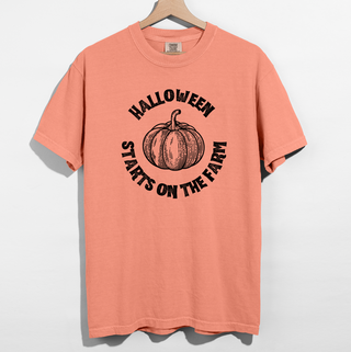 Halloween Starts On The Farm– Comfort Colors T-Shirt